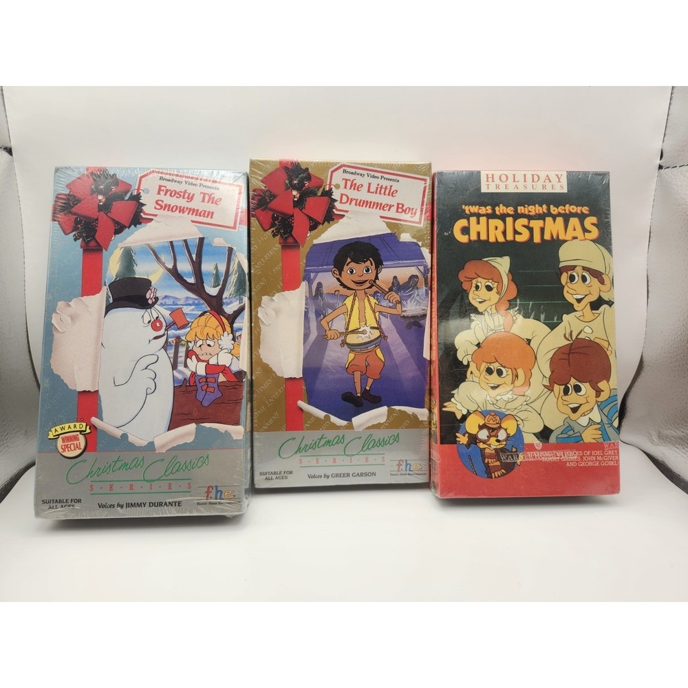 VTG SEALED Christmas Classics VHS Cassete Tapes Set Of 3 Frosty, Drummer Boy